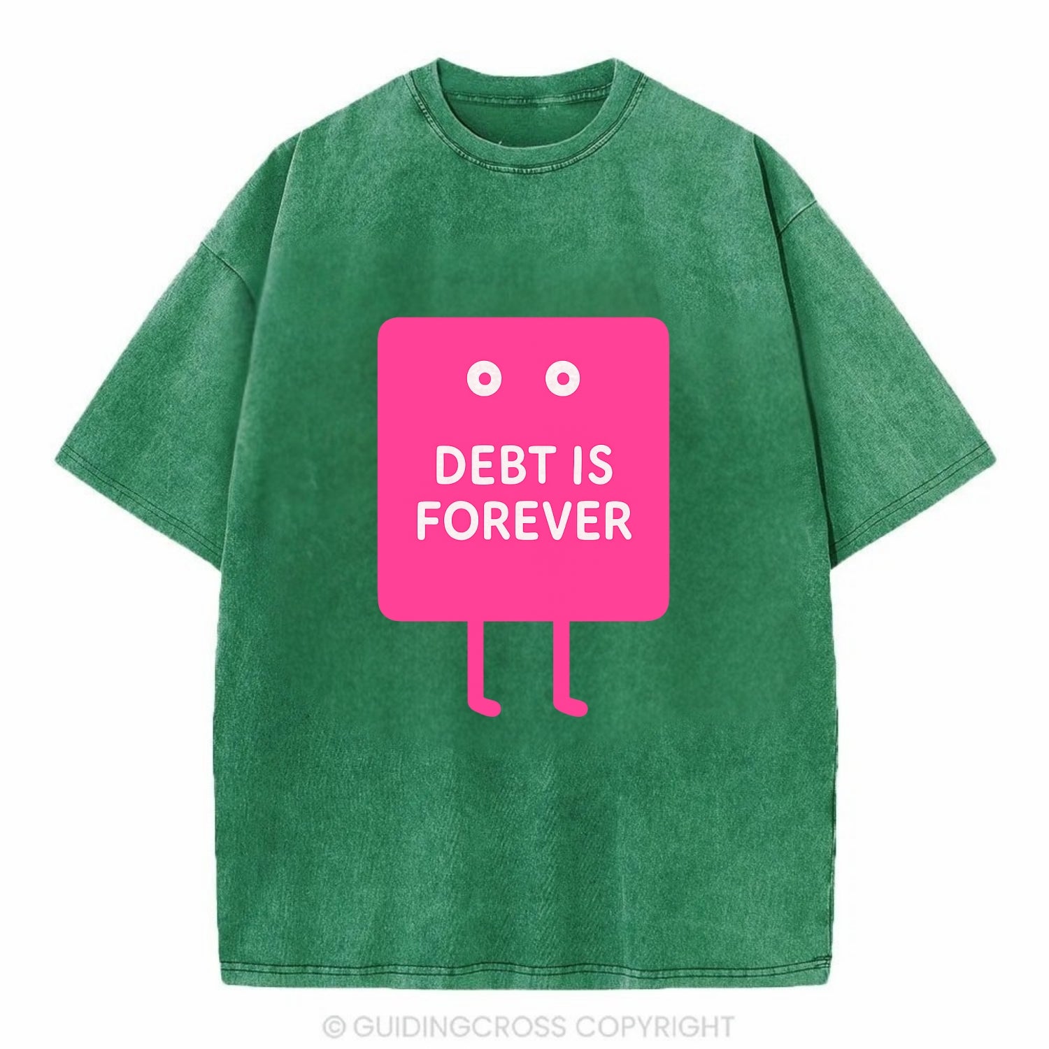 DEBT IS FOREVER | Immortal credit card - Vintage T-shirt - Forest Mist(Green)