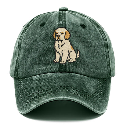 Clumber Spaniel - White with lemon markings embroidered pose - Classic Cap - Forest Mist(Green)