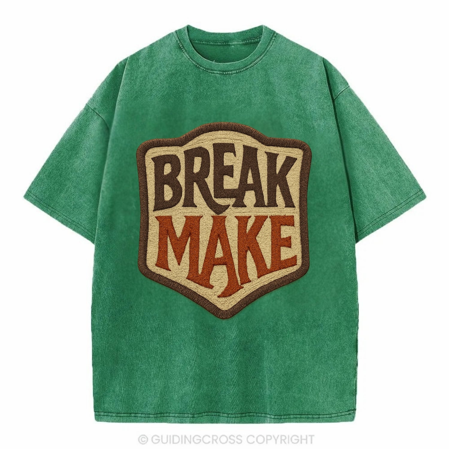 BREAK;MAKE THE RULES Rebel Red Snapback - Vintage T-shirt - Forest Mist(Green)
