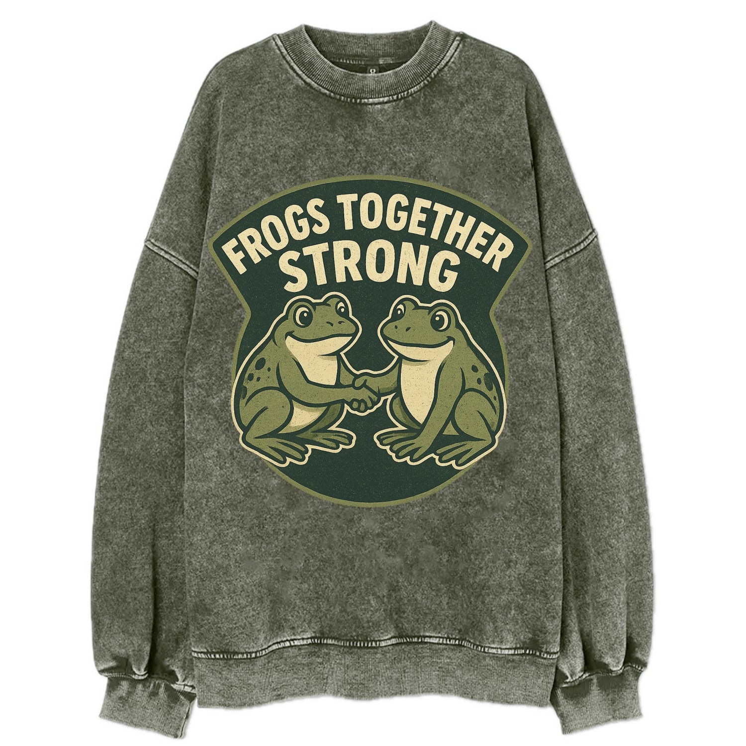 Frogs Together Strong 3 - Vintage Sweatshirt - Forest Mist(Green)