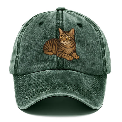Manx  relaxed lying down with head up em Classic Cap - Forest Mist(Green)