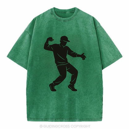 Hip-hop dancer popping and locking - Vintage T-shirt - Forest Mist(Green)