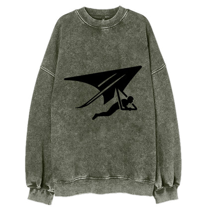 Hang glider soaring - Vintage Sweatshirt - Forest Mist(Green)