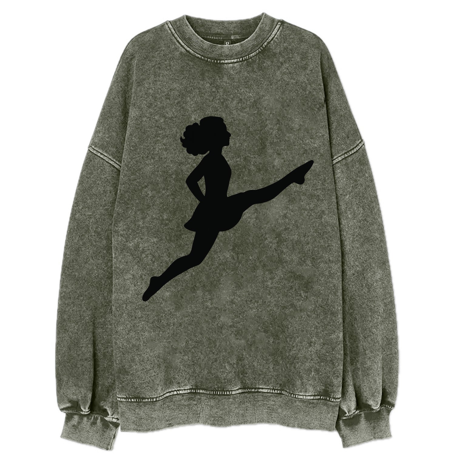 Irish step dancer Riverdance leap - Vintage Sweatshirt - Forest Mist(Green)