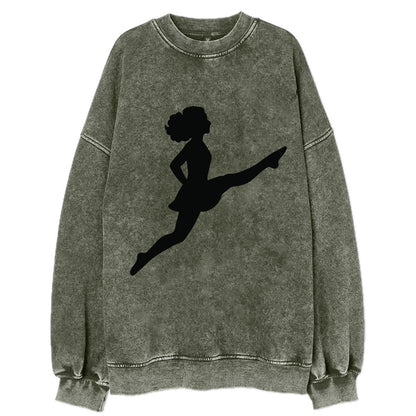 Irish step dancer Riverdance leap - Vintage Sweatshirt - Forest Mist(Green)