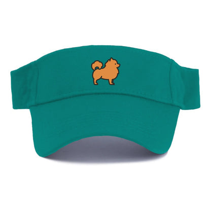 Pomeranian - Orange fluffy flat side profile - Visor - Forest Mist(Green)