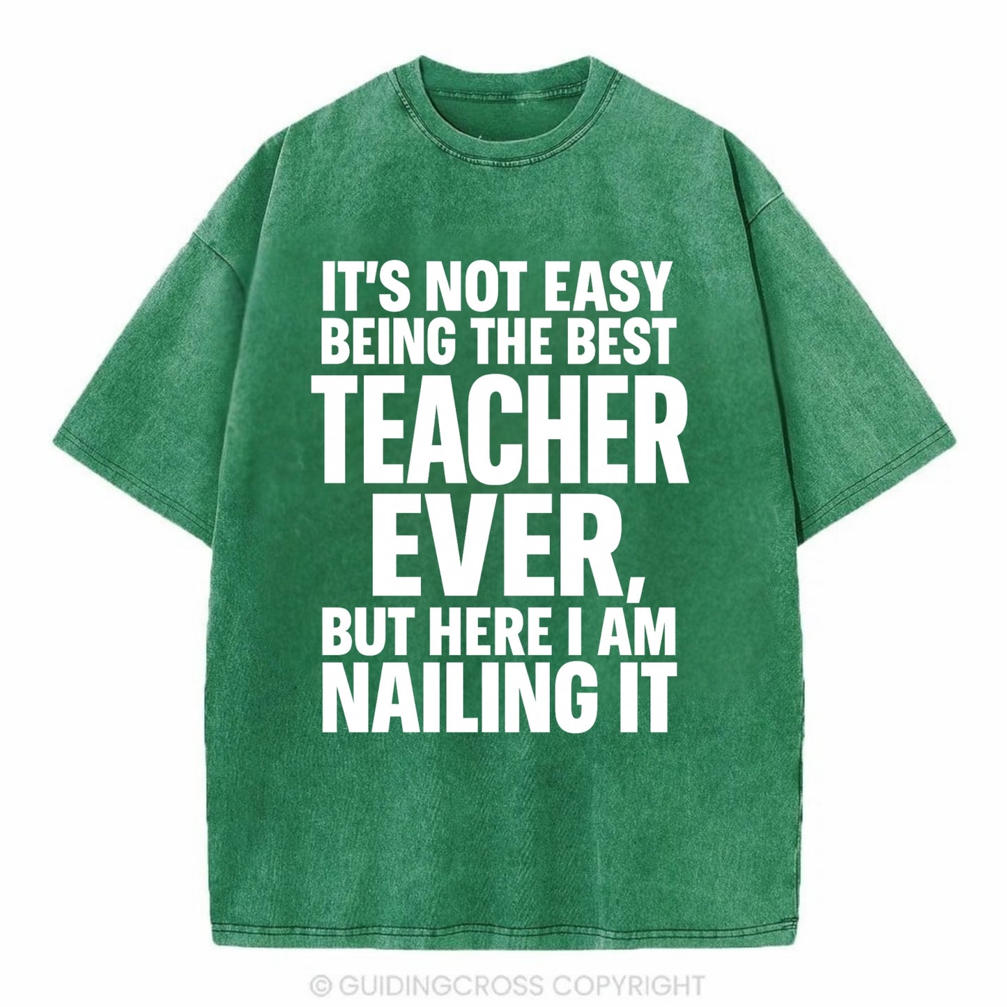 It's not easy being the best FIREFIGHTER ever, but here I am nailing it - Vintage T-shirt - Forest Mist(Green)