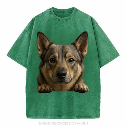 Swedish Vallhund  - Vintage T-shirt - Forest Mist(Green)