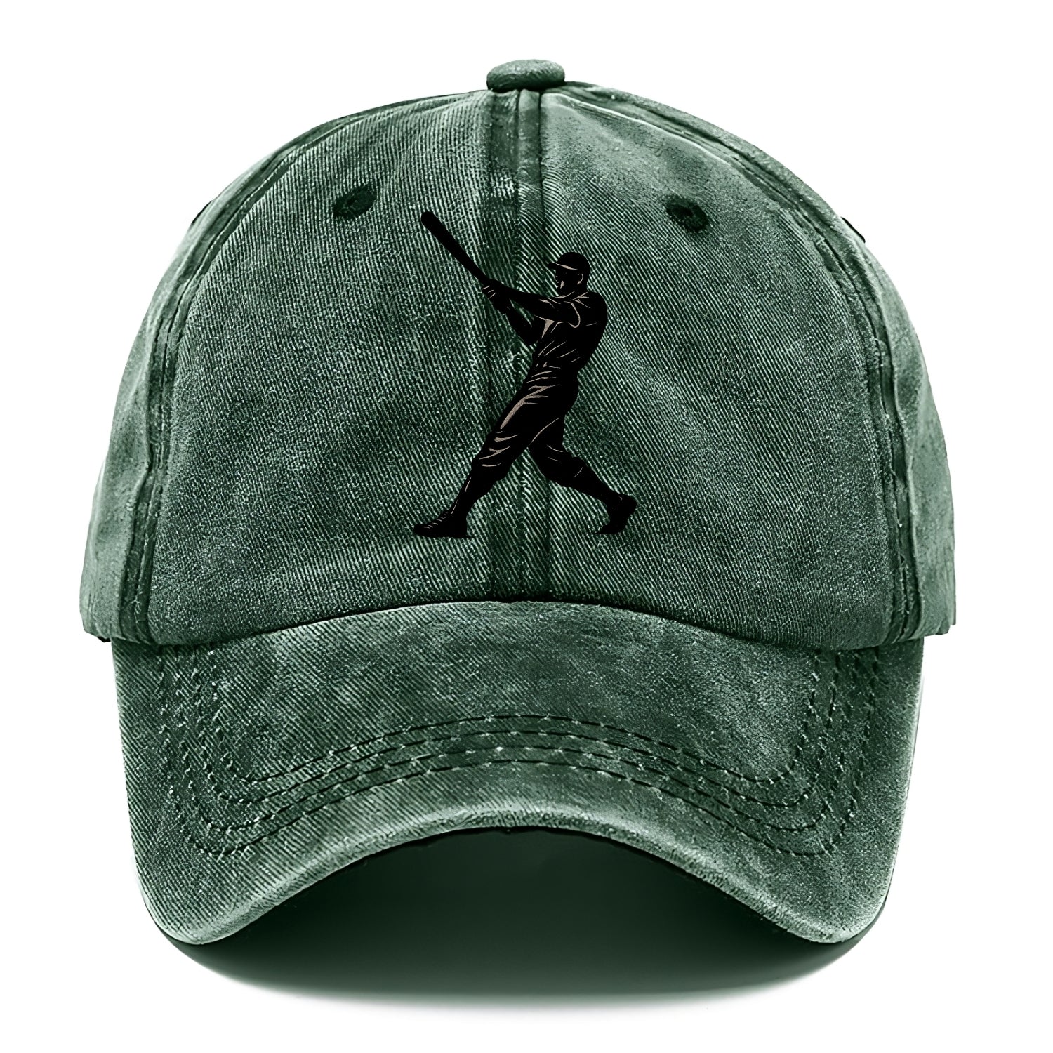 Baseball batter in full swing - Classic Cap - Forest Mist(Green)