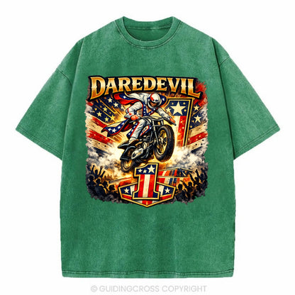 Daredevil Stunt Rider - Vintage T-shirt - Forest Mist(Green)