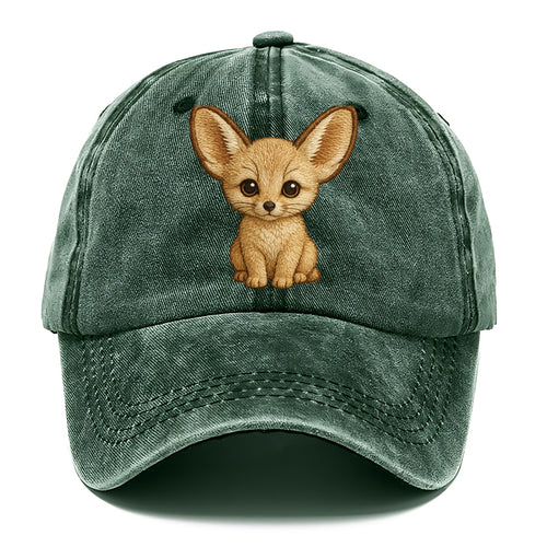 Baby Fennec Fox - huge ears, cream fur, large dark eyes, front-facing, desert baby - Classic Cap