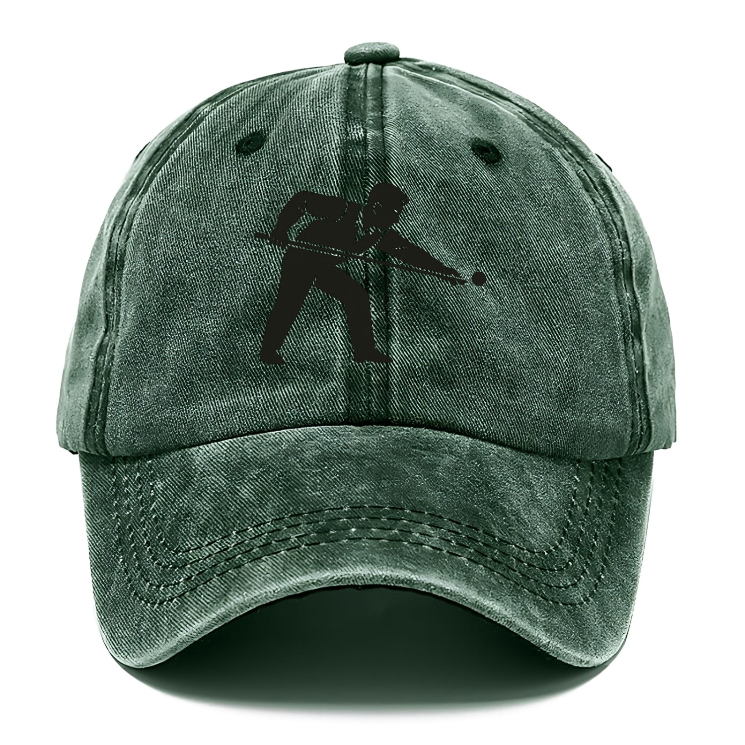 Pool player lining up shot - Classic Cap - Forest Mist(Green)