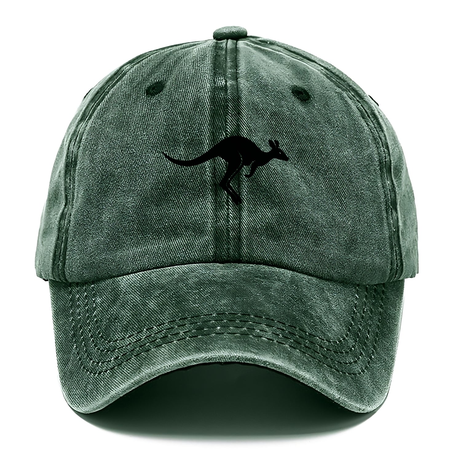 Kangaroo leaping across outback - Classic Cap - Forest Mist(Green)