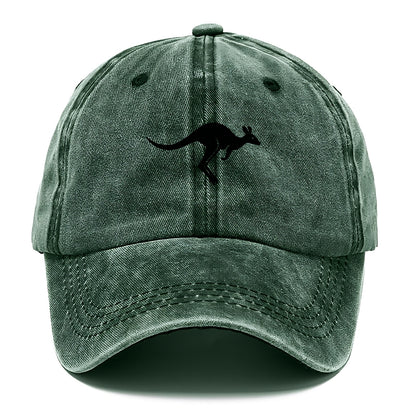 Kangaroo leaping across outback - Classic Cap - Forest Mist(Green)