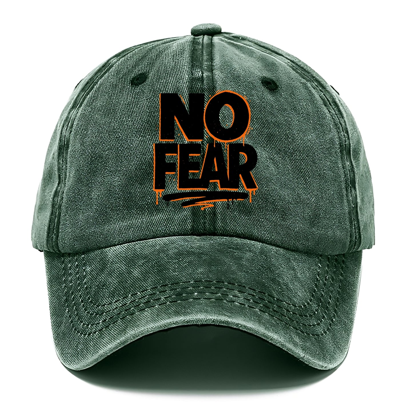 Bold typography design - "NO FEAR" - courage, bravery - Classic Cap - Forest Mist(Green)