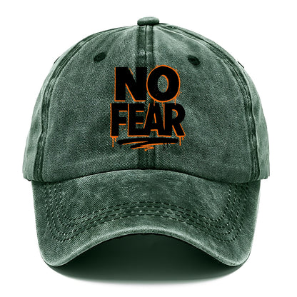 Bold typography design - "NO FEAR" - courage, bravery - Classic Cap - Forest Mist(Green)