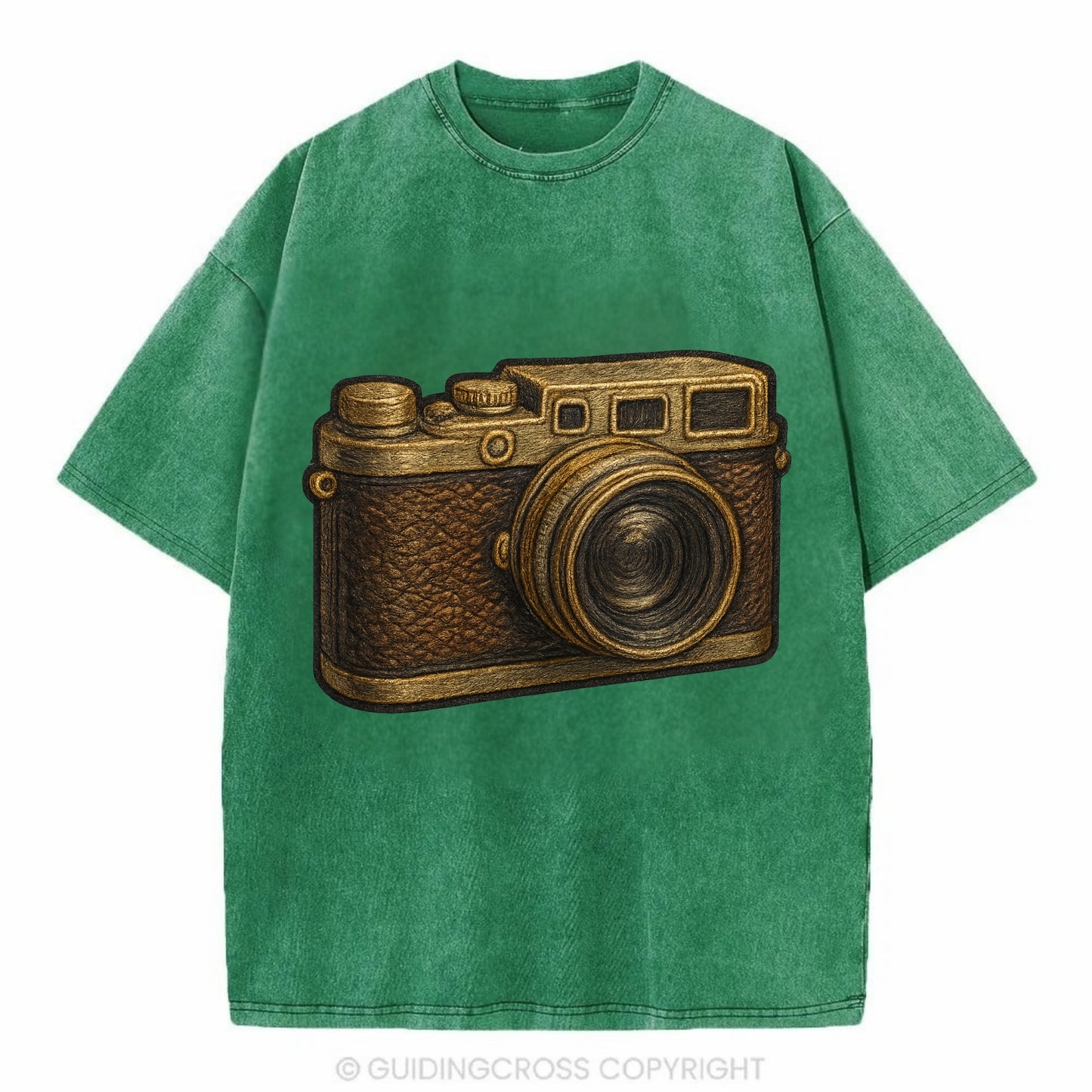 Film Camera  - Vintage T-shirt - Forest Mist(Green)