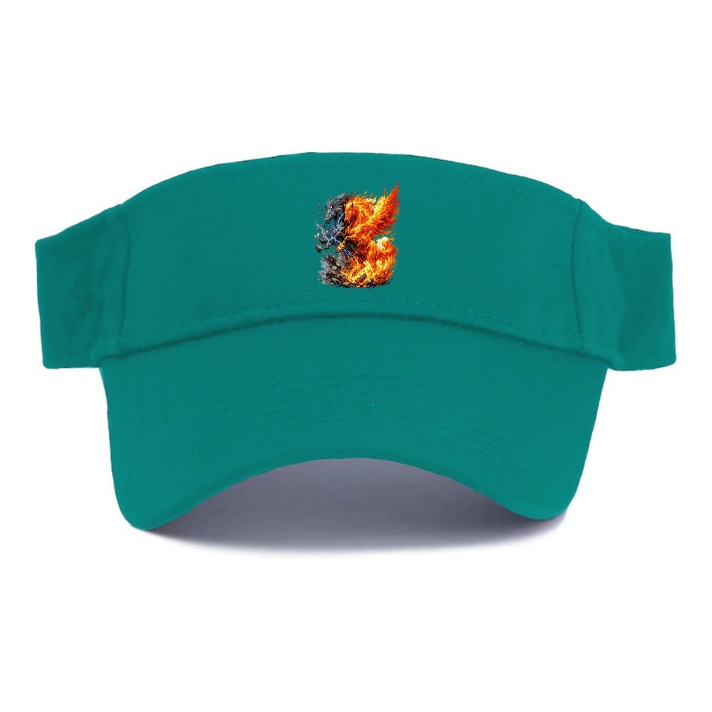 THUNDER FIRE | Horse combining lightning and flame | Electric fire | Storm energy | Dual - Visor - Forest Mist(Green)