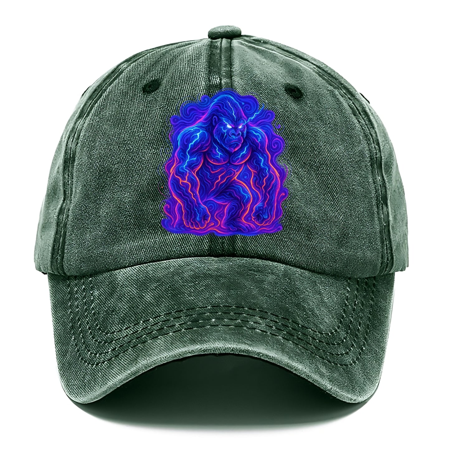 Mighty gorilla with electricity flowing through defined muscles, lightning bolt - Classic Cap - Forest Mist(Green)