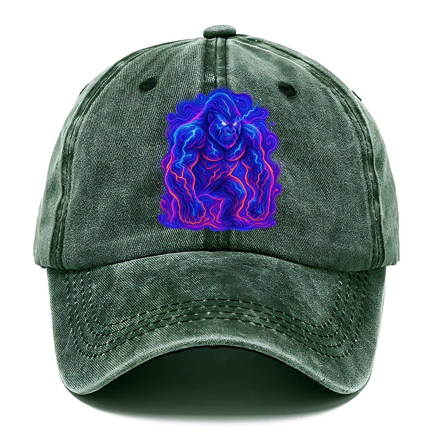 Mighty gorilla with electricity flowing through defined muscles, lightning bolt - Classic Cap - Forest Mist(Green)