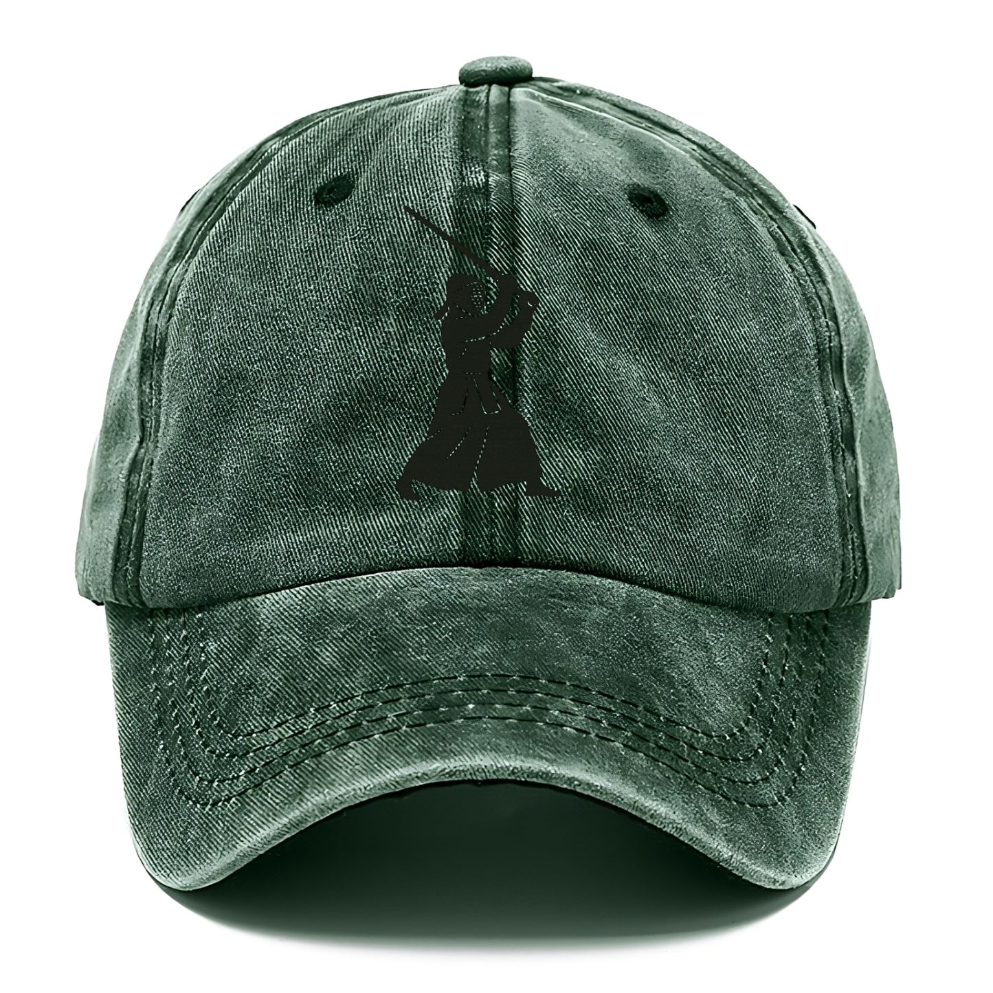 Kendo swordsman in striking stance - Classic Cap - Forest Mist(Green)