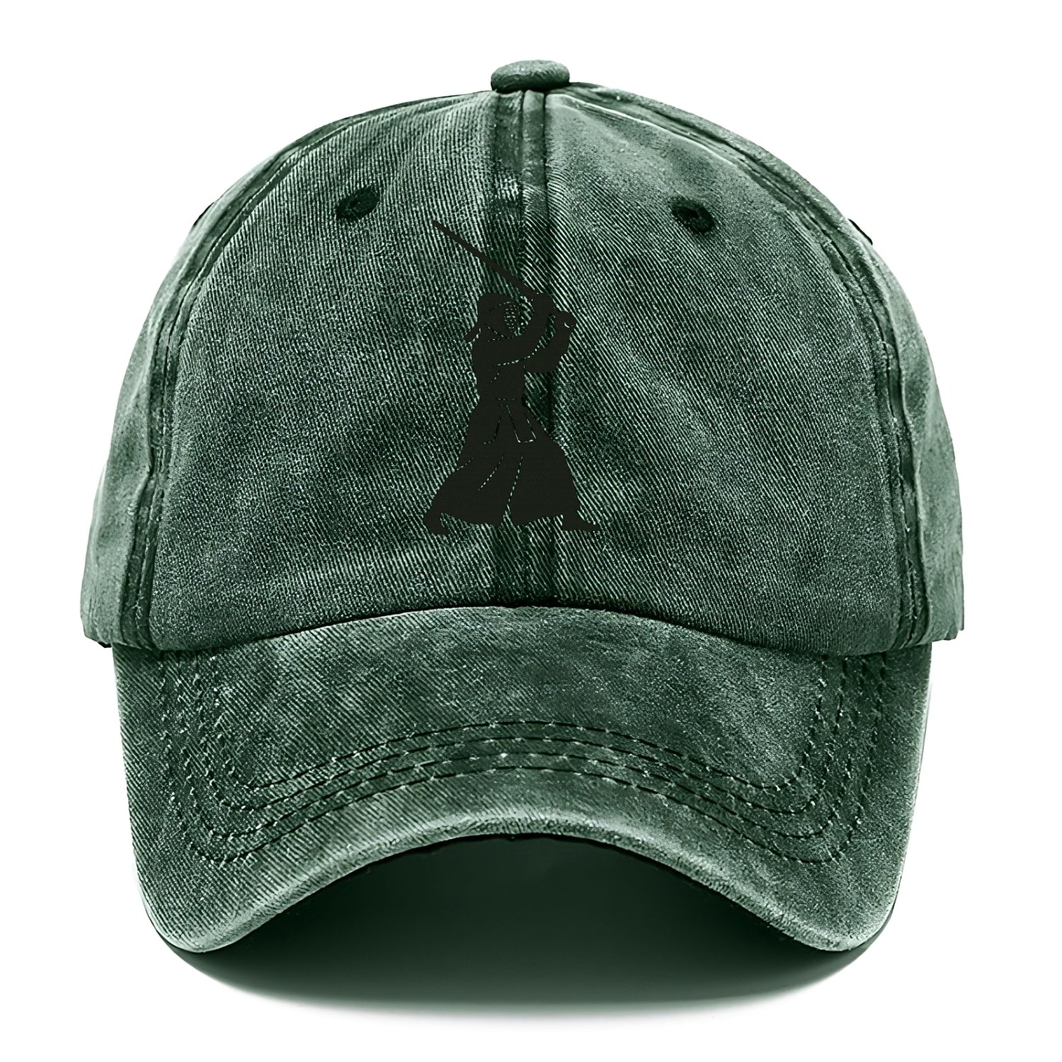 Kendo swordsman in striking stance - Classic Cap - Forest Mist(Green)