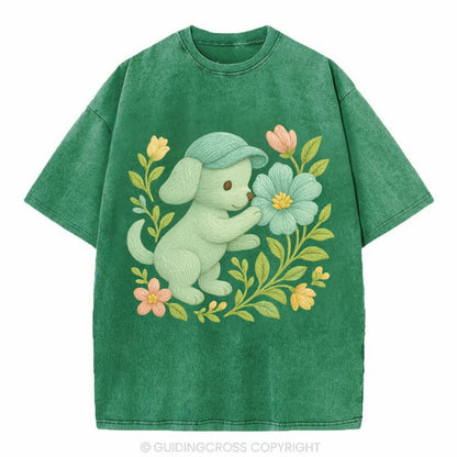 Mint Puppy - Vintage T-shirt - Forest Mist(Green)