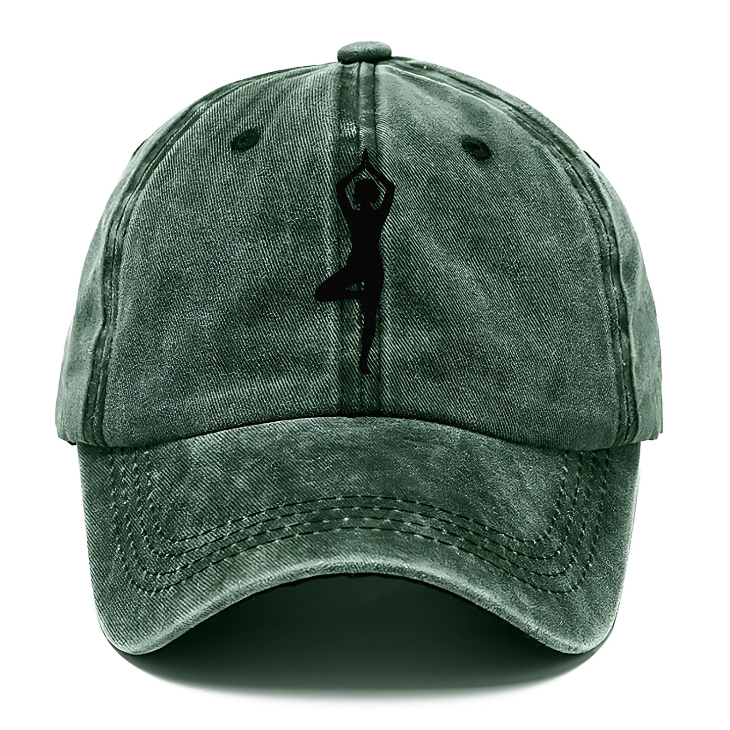 Yogi in tree pose silhouette - Classic Cap - Forest Mist(Green)