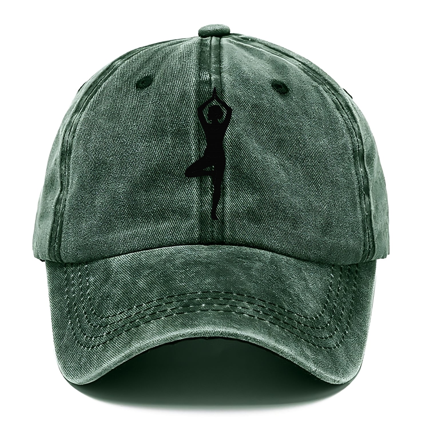 Yogi in tree pose silhouette - Classic Cap - Forest Mist(Green)