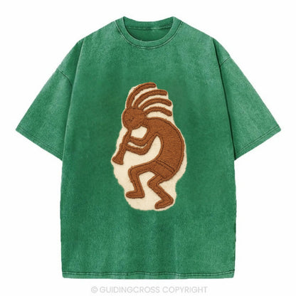 Kokopelli  - Vintage T-shirt - Forest Mist(Green)