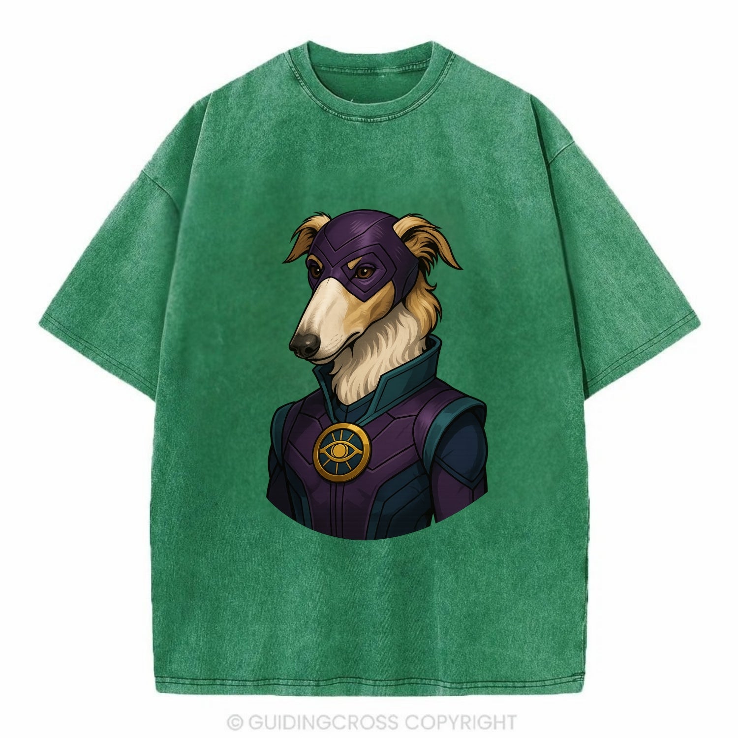 Borzoi Mystic Hero  - Vintage T-shirt - Forest Mist(Green)