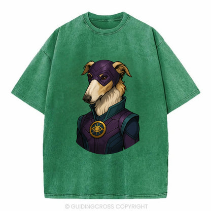 Borzoi Mystic Hero  - Vintage T-shirt - Forest Mist(Green)