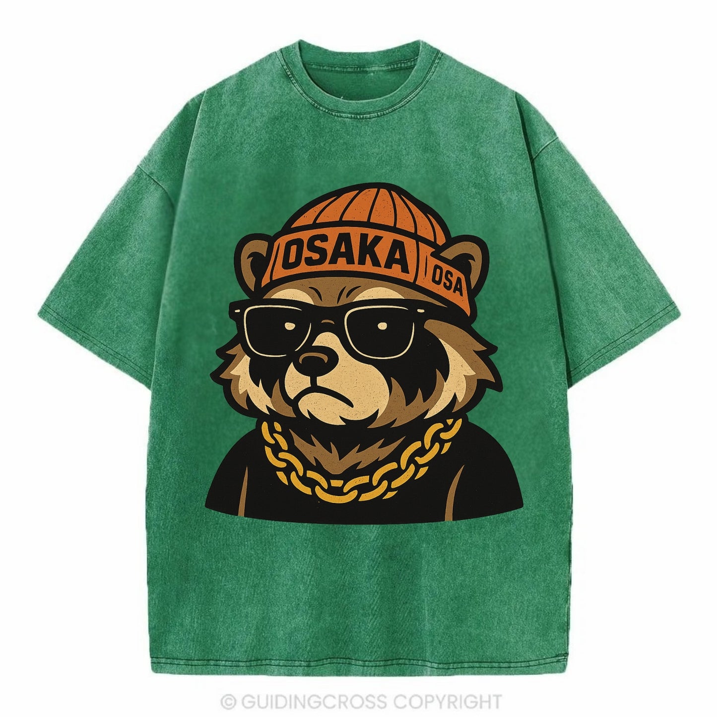 Osaka Tanuki - Vintage T-shirt - Forest Mist(Green)