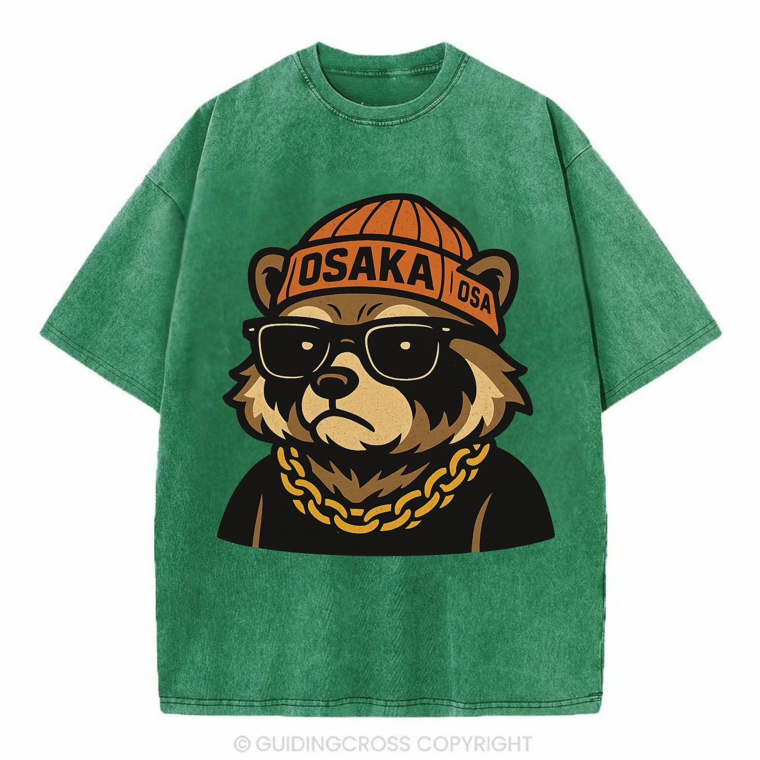 Osaka Tanuki - Vintage T-shirt - Forest Mist(Green)