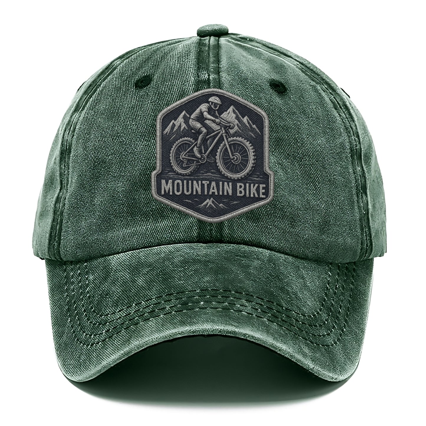 Mountain bike with rugged tires - cyclist badge - Classic Cap - Forest Mist(Green)