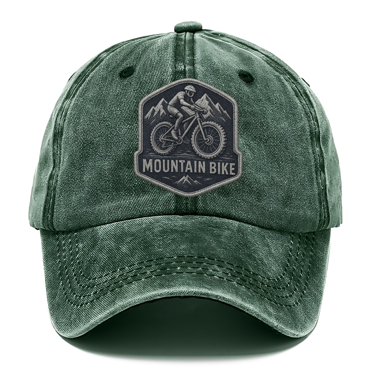 Mountain bike with rugged tires - cyclist badge - Classic Cap - Forest Mist(Green)