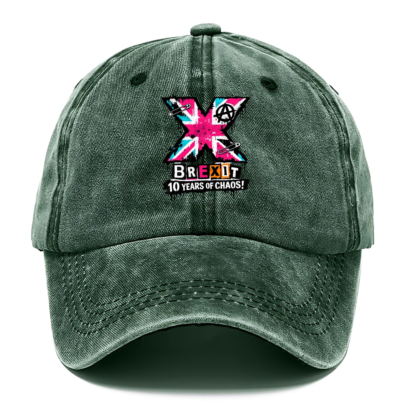 X YEARS | Roman numeral X massive | Union Jack fill pattern | Bold statement design | - Classic Cap - Forest Mist(Green)