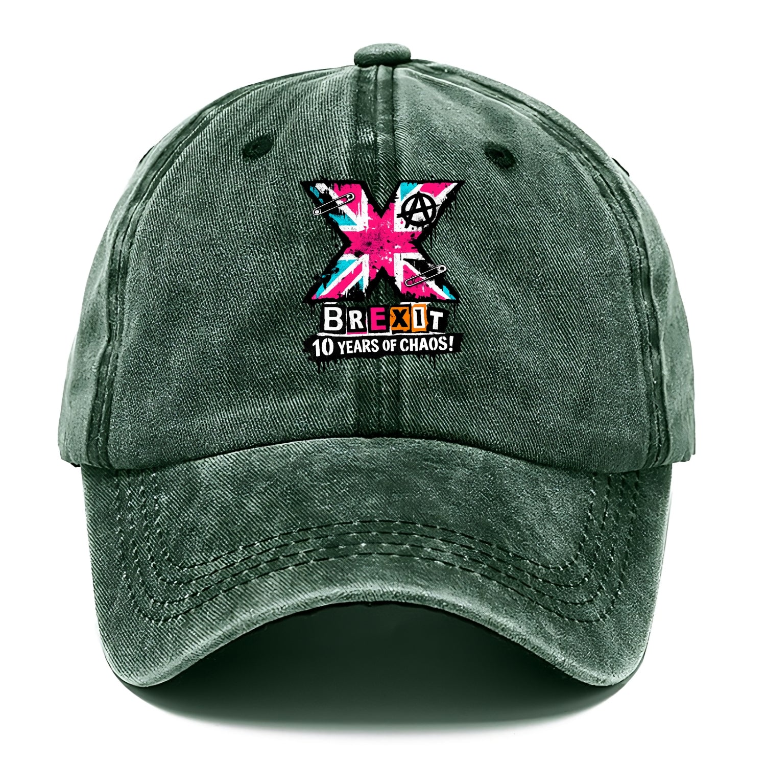 X YEARS | Roman numeral X massive | Union Jack fill pattern | Bold statement design | - Classic Cap - Forest Mist(Green)