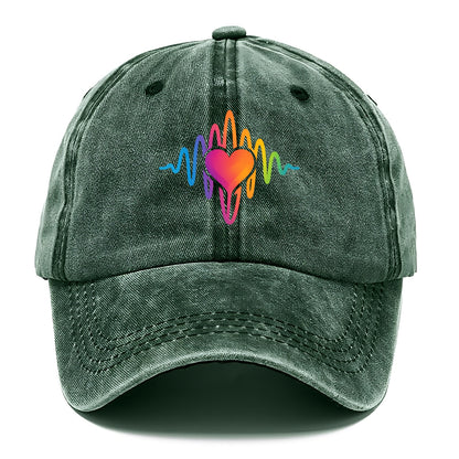 Love Frequency - Sound waves in rainbow Classic Cap - Forest Mist(Green)