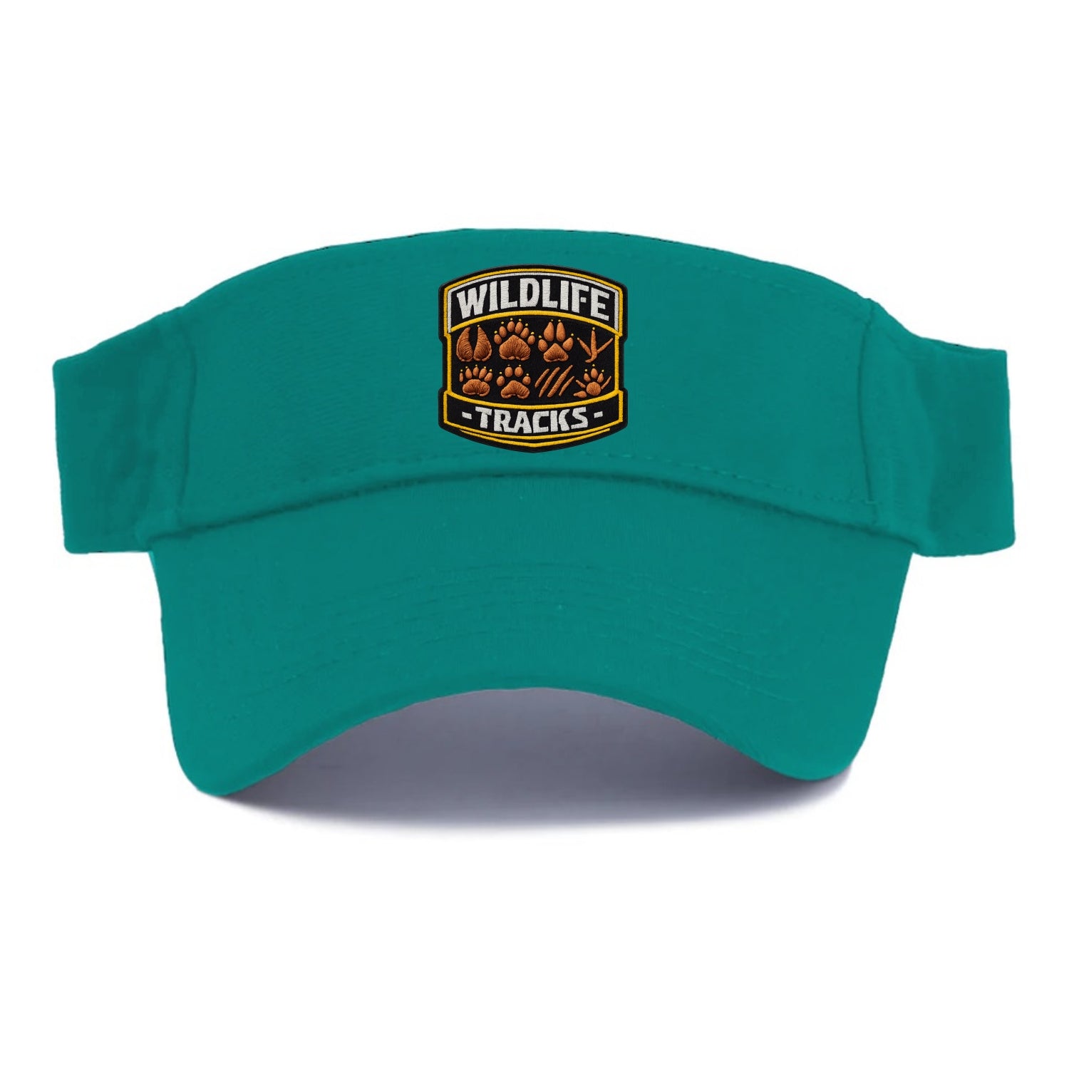 WILDLIFE TRACKS - animal footprints in brown , tracker - Visor - Forest Mist(Green)
