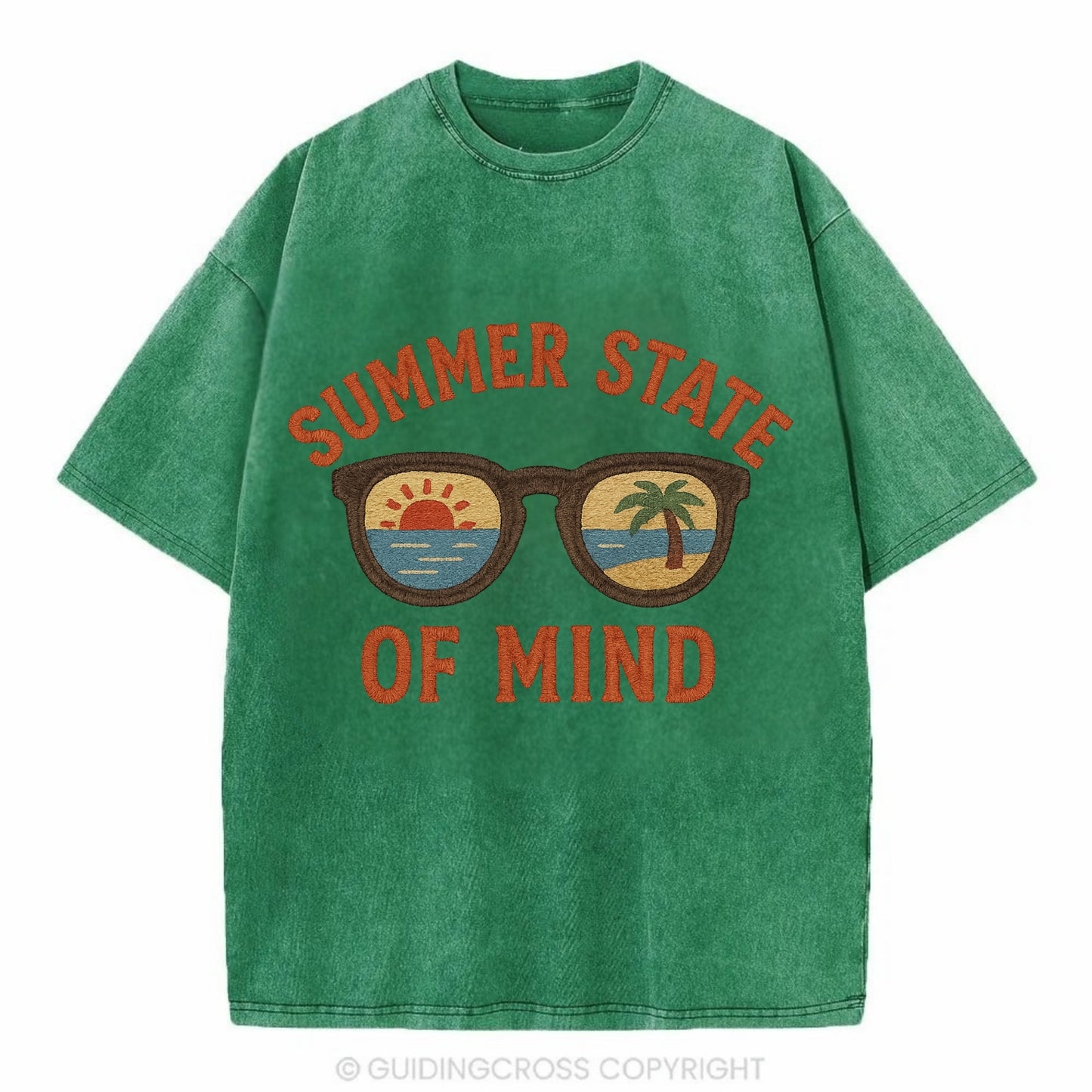 Summer State Of Mind  - Vintage T-shirt - Forest Mist(Green)