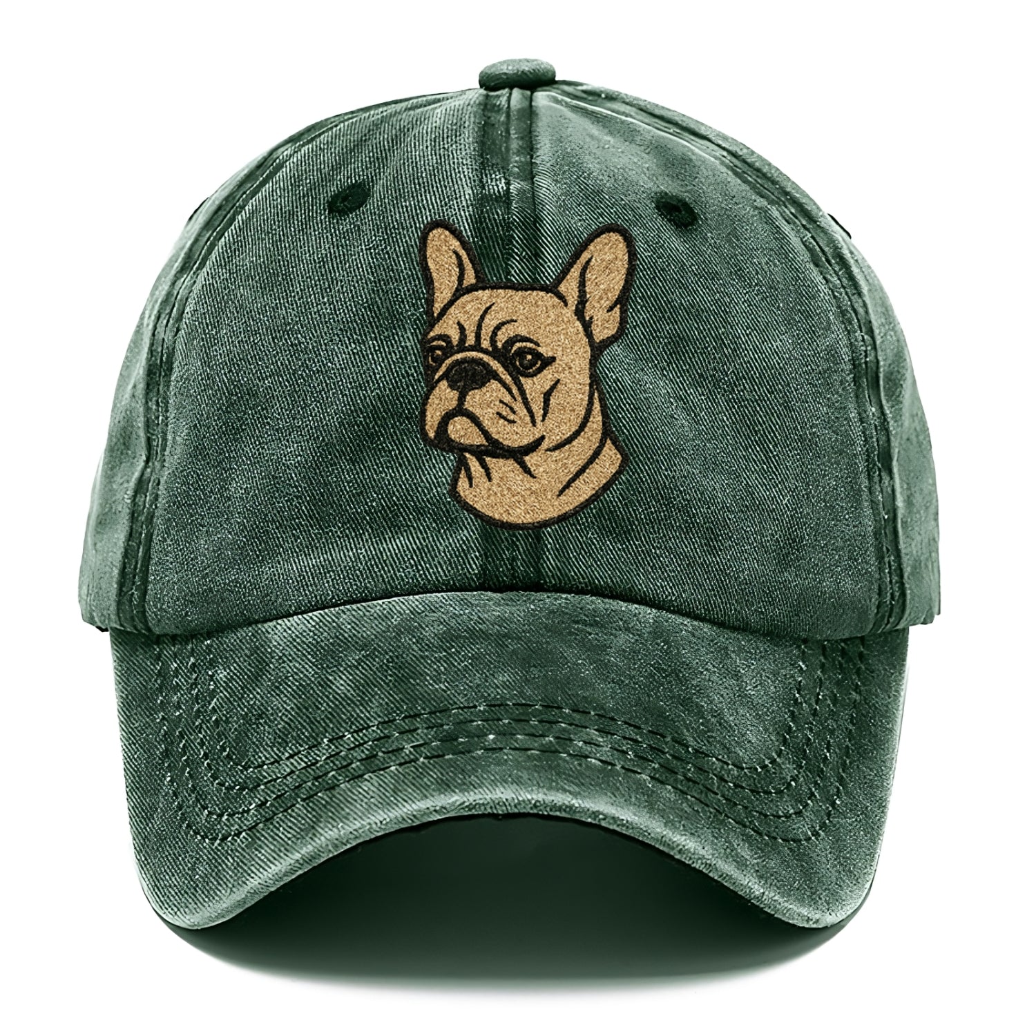 French Bulldog Cream Colored Professional Design Classic Cap - Forest Mist(Green)