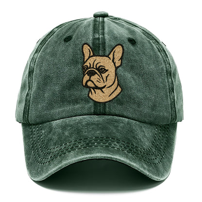 French Bulldog Cream Colored Professional Design Classic Cap - Forest Mist(Green)