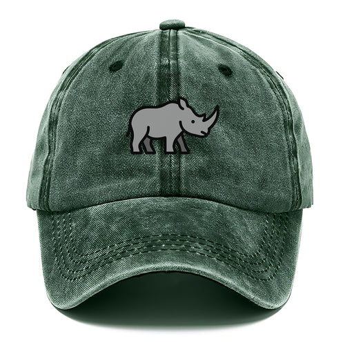 Rhinoceros - Gray with horn flat side profile - Classic Cap