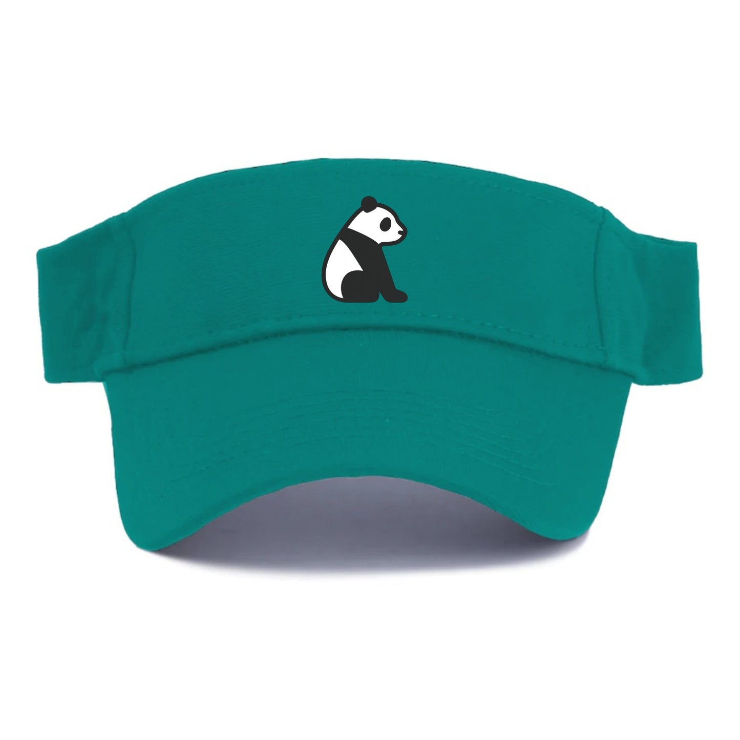 Panda - Black and white sitting pose flat side profile - Visor - Forest Mist(Green)