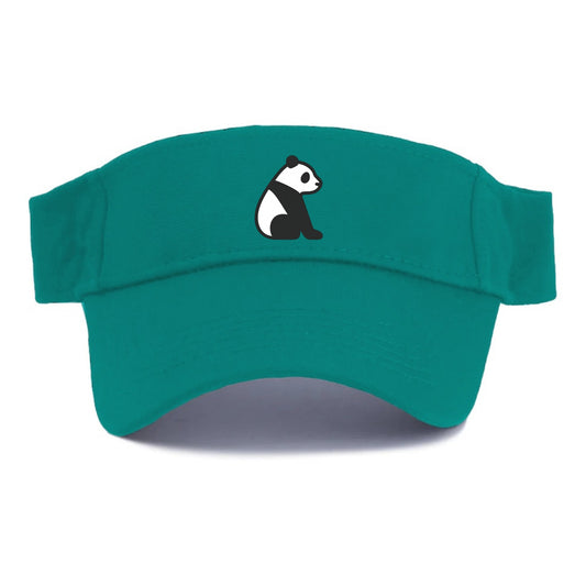 Panda - Black and white sitting pose flat side profile - Visor - Forest Mist(Green)