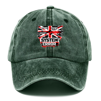 SYSTEM ERROR | Glitch Union Jack pattern | Digital corruption effect | Error code - Classic Cap - Forest Mist(Green)