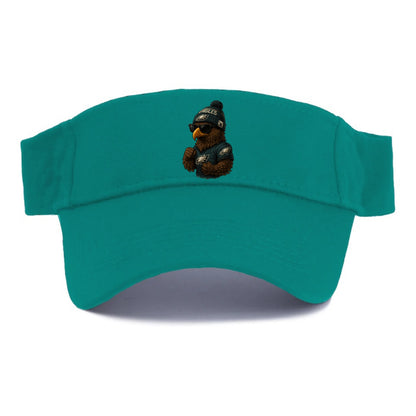 Philly Hawk wearing Eagles beanie with Rocky patch and wayfarer sunglasses - Visor - Forest Mist(Green)