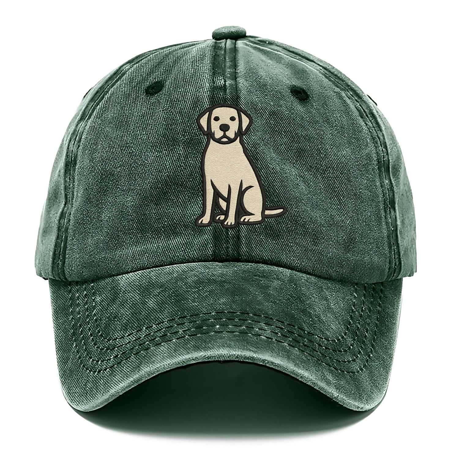 Goldador - Golden Lab mix sitting pose - Classic Cap - Forest Mist(Green)