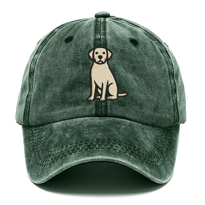 Goldador - Golden Lab mix sitting pose - Classic Cap - Forest Mist(Green)